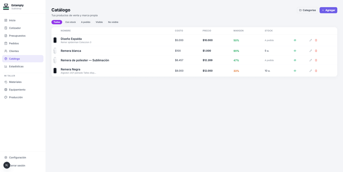 Seu catálogo web próprio